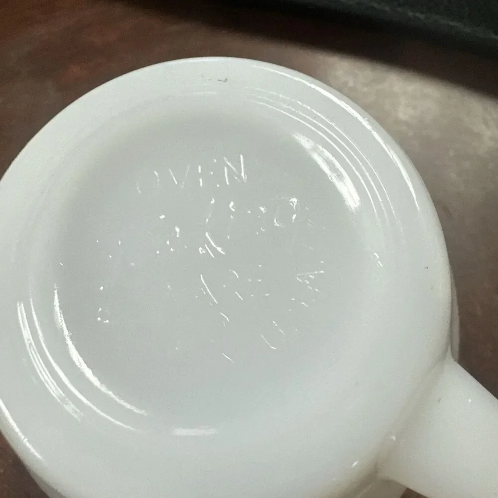 6 sets Vtg Anchor Hocking Fire King Milk Glass Bonnie Blue Flower Cup Saucer